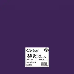 PA Paper&trade; Accents 12" x 12" 80lb. Canvas Cardstock Paper, 25 Sheets Deep Purple