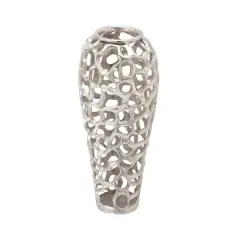 Silver Aluminum Contemporary Vase