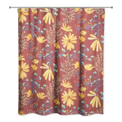 Spring Florals Shower Curtain Red