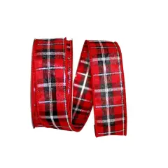 Reliant 1.5" x 20yd. Lauren Metallic Check Wired Ribbon