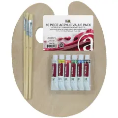 Art Advantage&reg; 10 Piece Wood Palette Acrylic Art Set