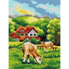 Orchidea Needlepoint Canvas For Halfstitch Without Yarn Grassland - Printed Tapestry Canvas