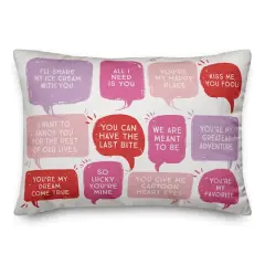 20" Valentines Love Phrases Accent Pillow