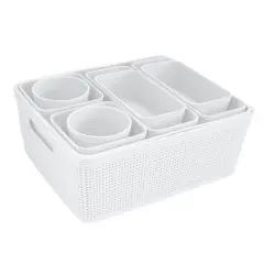 Simplify 10-Piece Organizing Basket Set White
