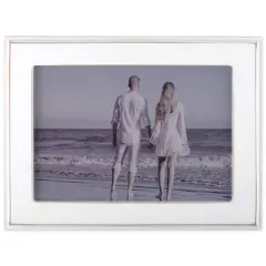 DII&reg; Vintage White Shiplap 5" x 7" Picture Frame