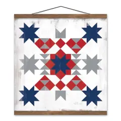Americana Patchwork Teak Hanging Canvas