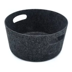 Welaxy 15" Felt Round Basket Charcoal