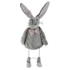 17" Gray Loaded Rabbit Table Top Easter Figure