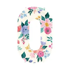 34" Floral Number Foil Balloon 0