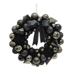 21" Black, Silver & Gold Ornament Wreath with Bow by Ashland&reg;