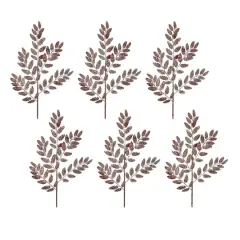26.5" Glittered Leaf Sprays, 6ct. Bronze