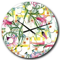 Designart 'Floral Botanical Retro Xi Mid-Century Modern Wall Clock