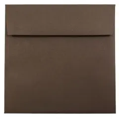 JAM Paper 7.5" x 7.5" Square Premium Invitation Envelopes, 25ct. Chocolate Brown