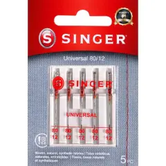 SINGER&reg; Size 80/12 Universal Regular Point Sewing Machine Needles, 5ct.