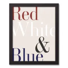 Red, White and Blue Type Black Framed Canvas