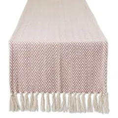 DII&reg; 108" Handloom Chevron Table Runner Pale Mauve