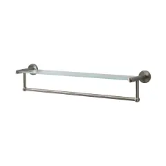 Organize It All Satin Nickel Glass Shelf & Towel Bar 