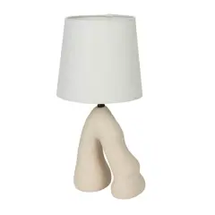 Hello Honey&reg; 16.5" White Volcano Finish Ceramic Table Lamp