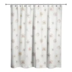 Florals Shower Curtain White