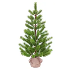3ft. Unlit Fir Artificial Christmas Tree in Burlap Sack