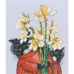 RTO There were cats. Cats and flowers are needed for beauty! Counted Cross Stitch Kit