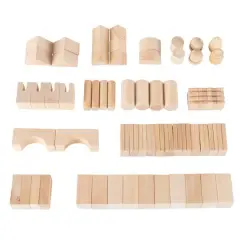Toy Time Wooden Blocks Classic Building Set with Storage Bag