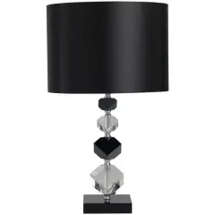 Clear & Black Crystal Geometric Diamond Inspired Table Lamp