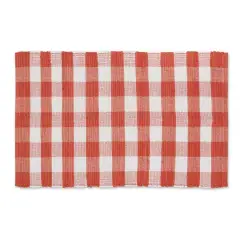 DII&reg; Buffalo Check Rag Rug, 26" x 40" Vintage Red and White