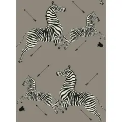 Scalamandre Gray Zebra Safari Peel & Stick Wallpaper