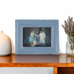 DII&reg; Antique Stonewash Blue Distressed 5" x 7" Farmhouse Picture Frame