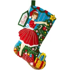 Bucilla&reg; Vintage Christmas Felt Stocking Applique Kit