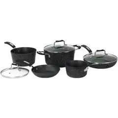 THE ROCK by Starfrit 8-Piece Cookware Set With Bakelite Handles