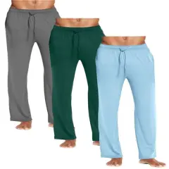 Galaxy by Harvic Men's Classic Lounge Pants 3 Pack Charcoal/Hunter/Blue