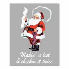 Santa Checking it Twice 8x10 Tabletop Canvas