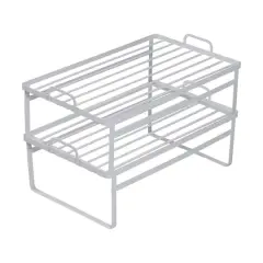 Honey Can Do White Stackable Shelves for Cabinets Set