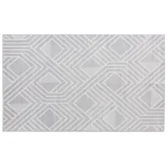 Gray Geometric Diamond Print Traditional Washable Area Rug by Ashland&reg;