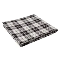 Glitzhome&reg; Polar Fleece Black & White Plaid Reversible Duvet Cover