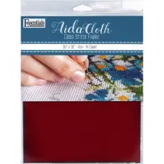 Essentials by Leisure Arts 14 Count Aida Cloth, 30" x 36" Red