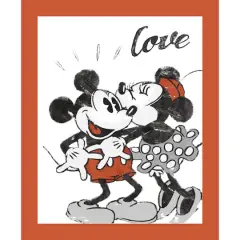 Disney&reg; Vintage Mickey & Minnie Love Cotton Panel Fabric