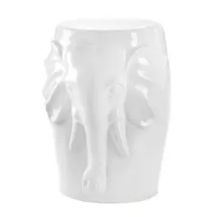 18" Elephant Ceramic Decorative Stool