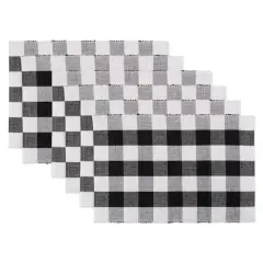 DII&reg; Buffalo Check Ribbed Placemat, 6ct. Black/White