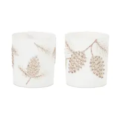 3.5" Glittered Pinecone Candle Holders, 6ct.