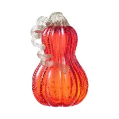 Glitzhome&reg; 8.5" Fall Red Glass Gourd with Glitter