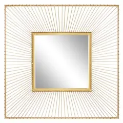 CosmoLiving by Cosmopolitan Gold Contemporary Metal Wall Mirror, 26" x 26"