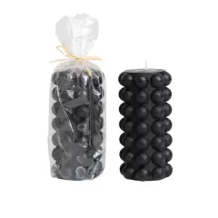 Hello Honey&reg; Unscented Hobnail Pillar Candle Black