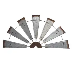 Glitzhome&reg; Galvanized Metal Semi-Circle Windmill Wall D&eacute;cor
