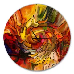 Designart 'Illusions Of Stained Glass Modern Wall Clock