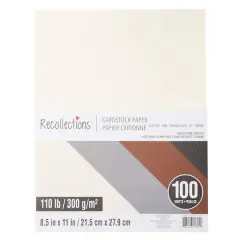 Coffee & Cream 8.5" x 11" Cardstock Paper by Recollections&trade;, 100 Sheets