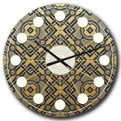 Designart 'Golden Luxury Metallic Geometrics Xx Mid-Century Modern Wall Clock