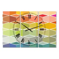 Designart 'Flanneur (Square) Oversized Mid-Century Multipanel Wall Clock